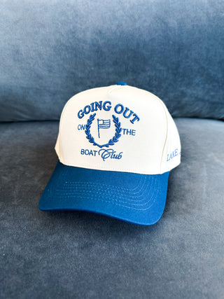 Going Out on the Boat Club Hat - Blue & Cream