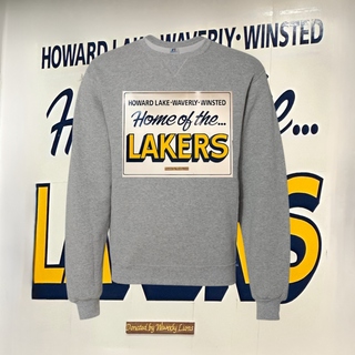 "HOME OF THE LAKERS" - Grey Crewneck