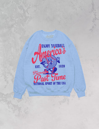 AMERICA'S FAVORITE PAST TIME oversized crewneck