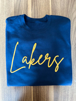 "LAKERS" CALLIE PUFF PRINT CREWNECK