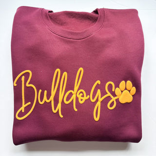 "BULLDOGS" CALLIE PUFF PRINT CREWNECK